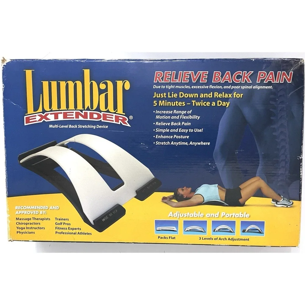 Lumbar Extender + Multi-Level Back Stretching Device with 3 Adjustment Levels